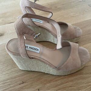 Steve Madden Blush Suede Wedge Sandals